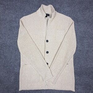 The Mens Store Bloomingdales Cardigan Sweater Beige Marled Knit‎ Button Front M